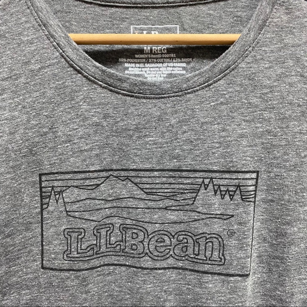 L.L. Bean Heather Gray Logo Short Sleeve Tee